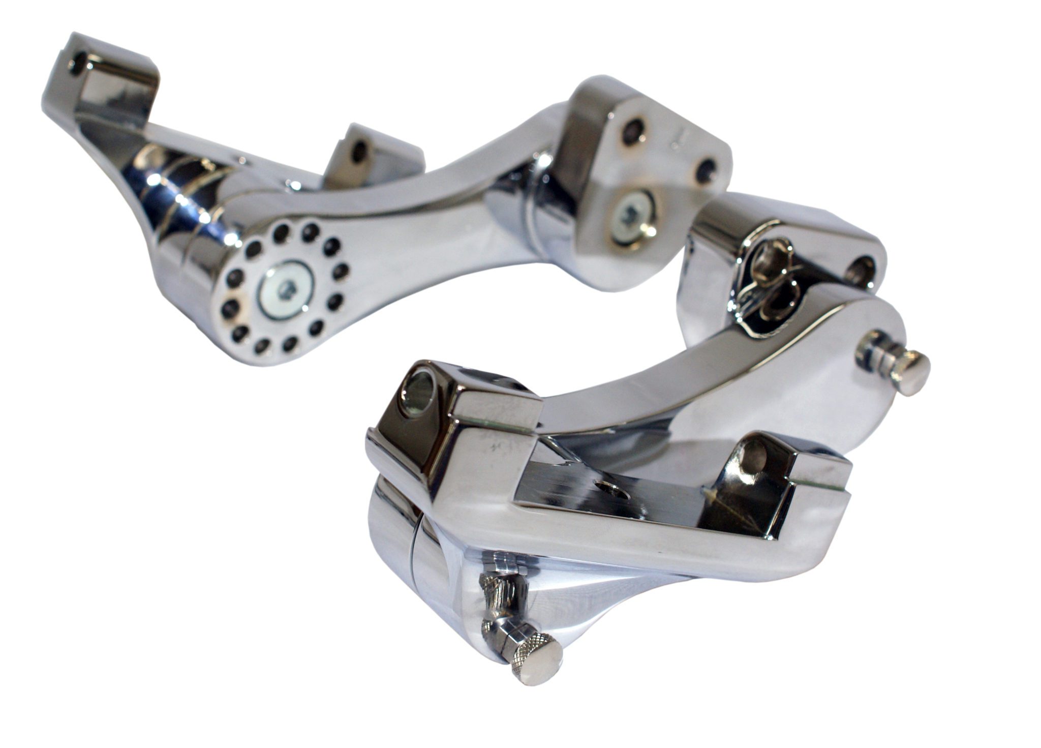 RIVCO Chrome Adjustable Passenger Floorboard Mounts for HarleyDavidson®