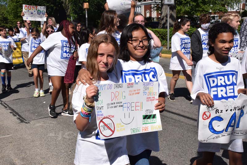 Riverhead Students Walk in Say No to Drugs March Riverhead Central