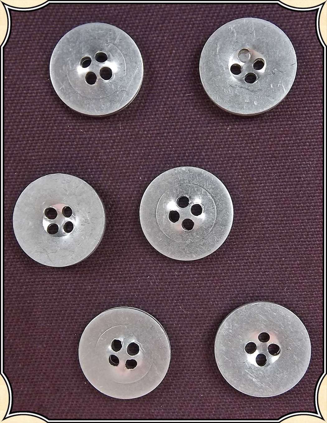 Utility Buttons Made of Metal 6 Buttons per Pack