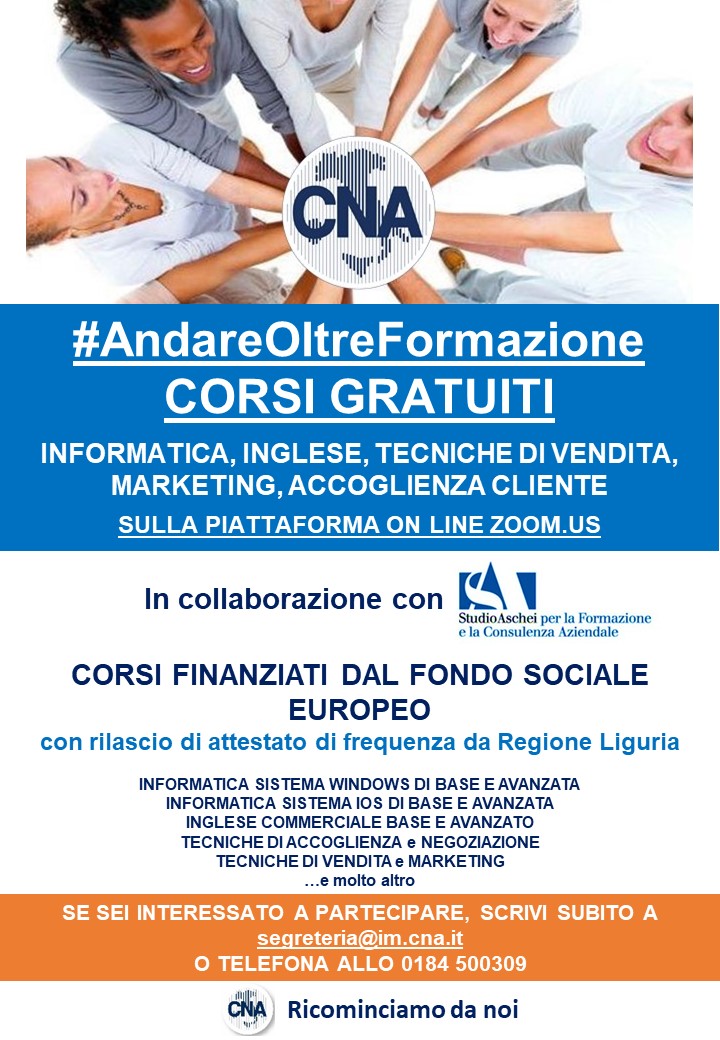 Cna Imperia: «Al Via I Nuovi Corsi Gratuiti Di #Andareoltreformazione» - Riviera24 1040_x_720_jpg