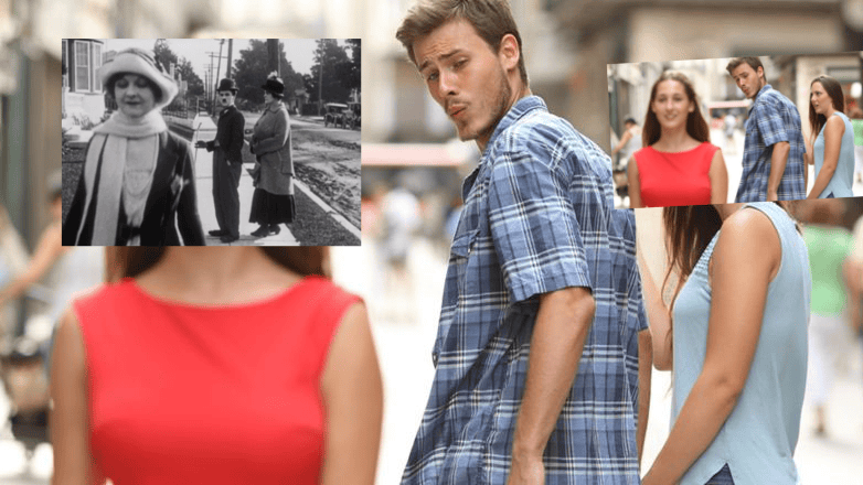 Il vero inventore del "distracted boyfriend" meme è Charlie Chaplin