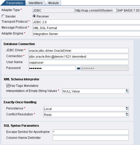 SAP PI Adapter Series JDBC Adapter Configuration