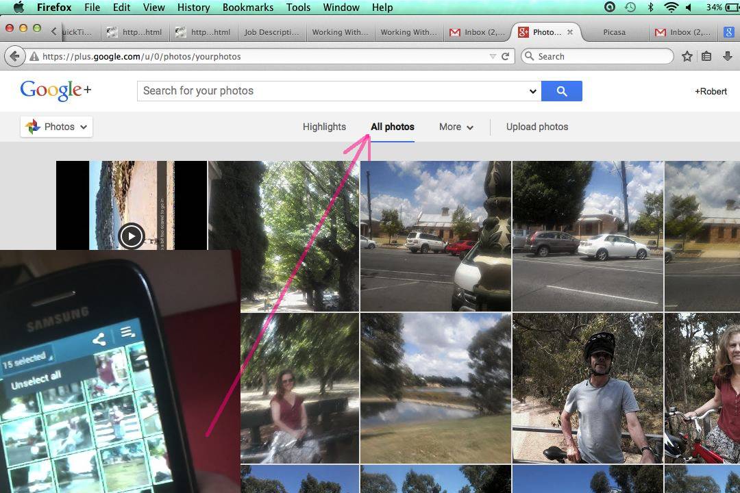 Photo Booth view of Android Camera Google+ Upload Tutorial Robert