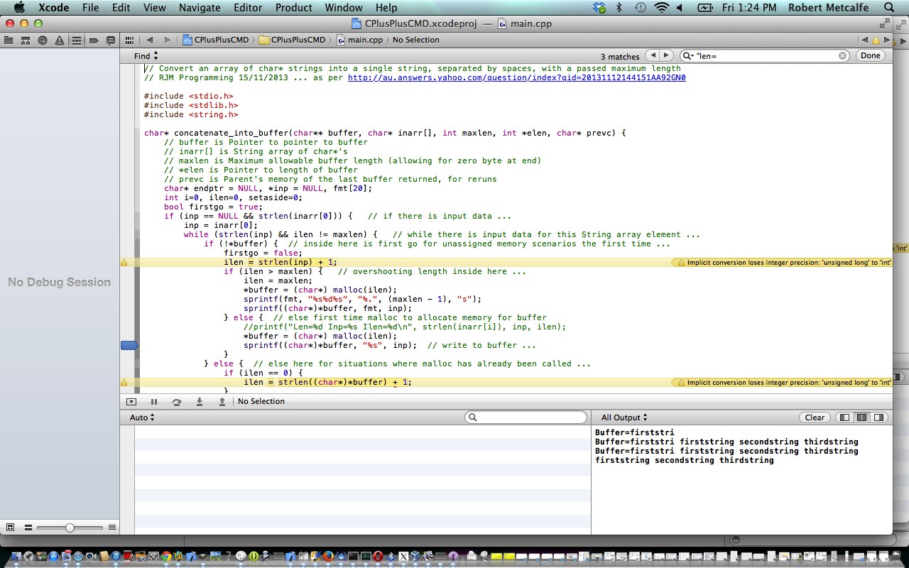 Xcode Debug C Strings Program Tutorial Robert James Metcalfe Blog
