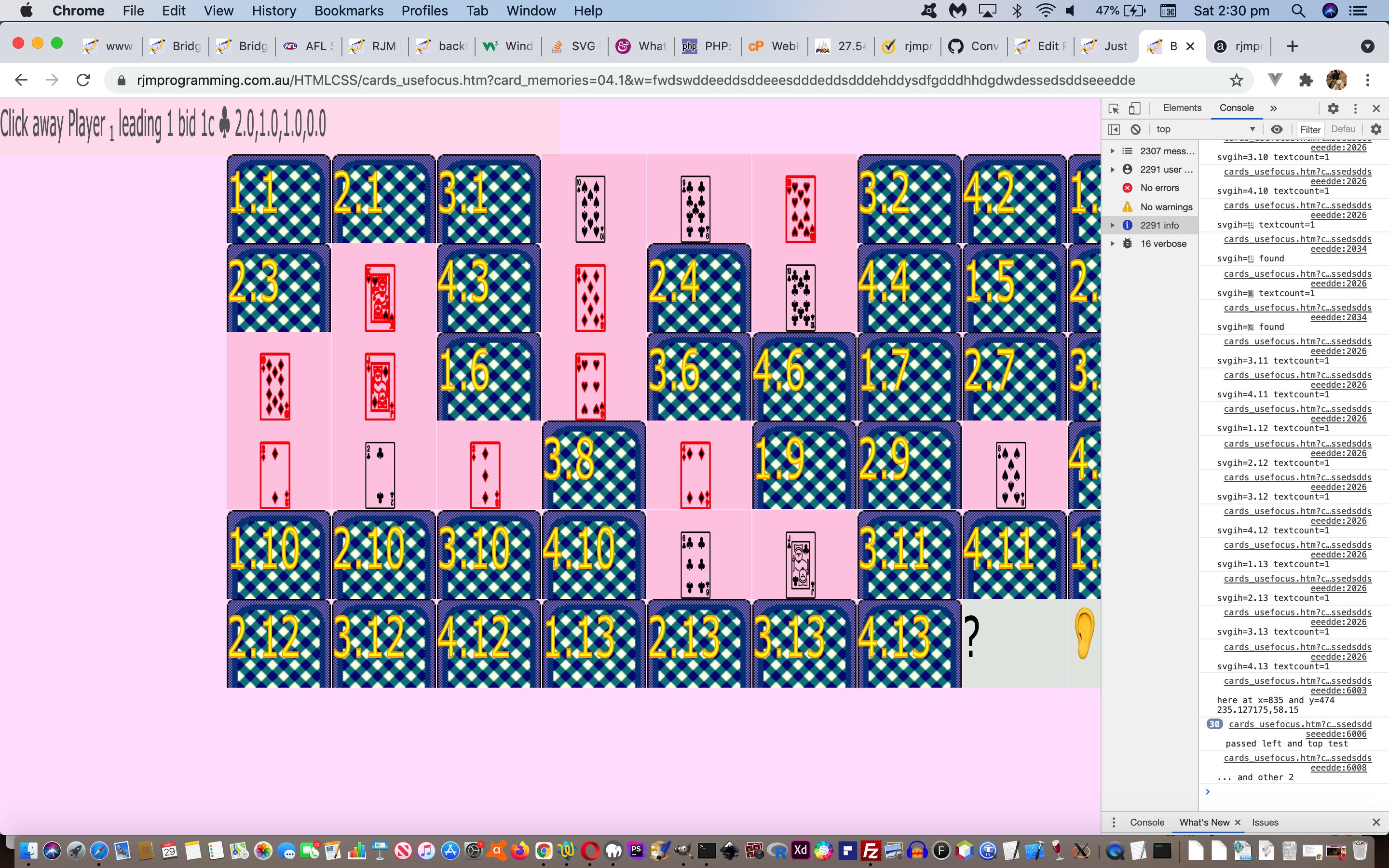 Just Javascript Card Game SVG Background Data URL Tutorial Robert