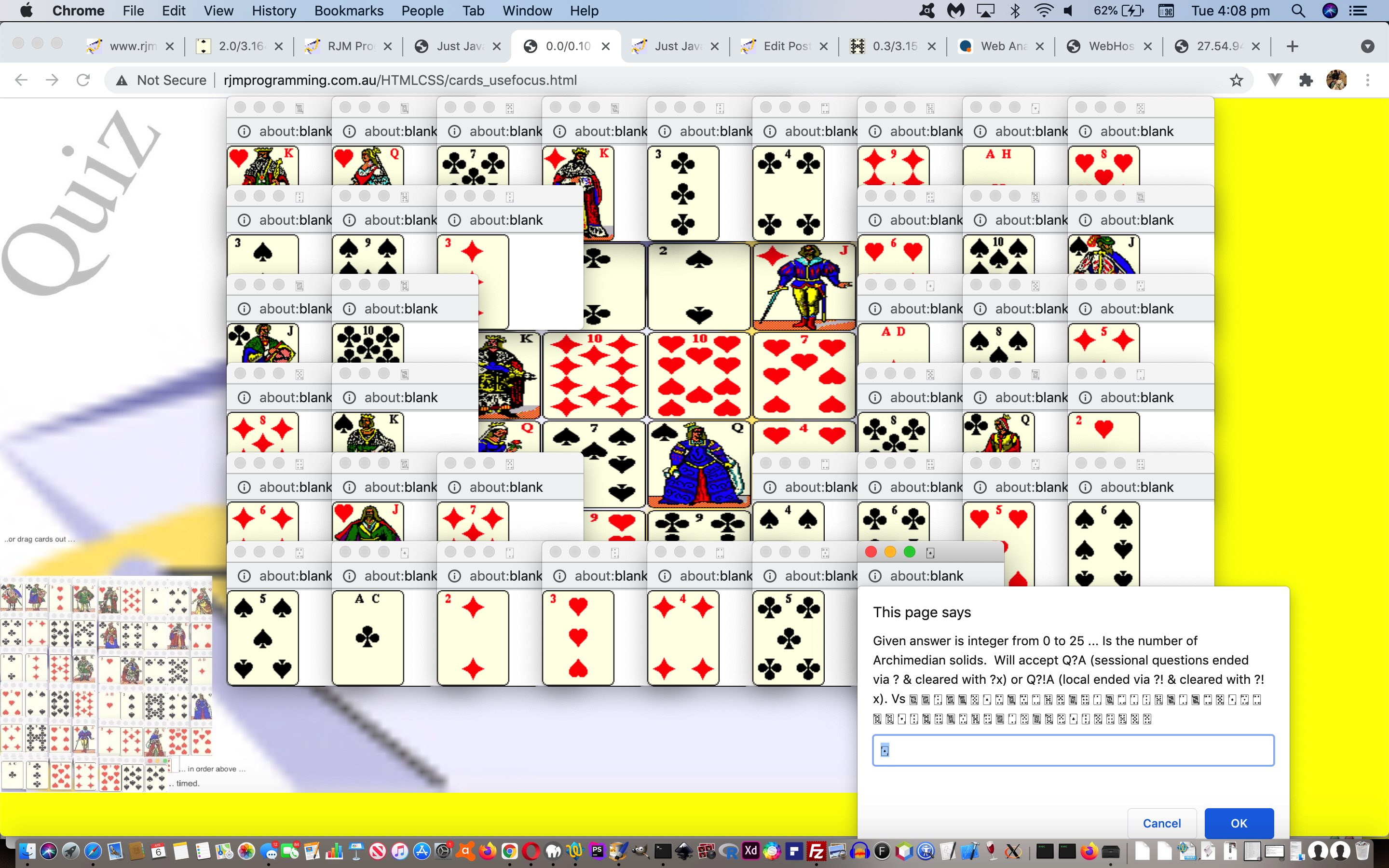 Just Javascript Five Hundred Card Game Open Misère Wording Tutorial