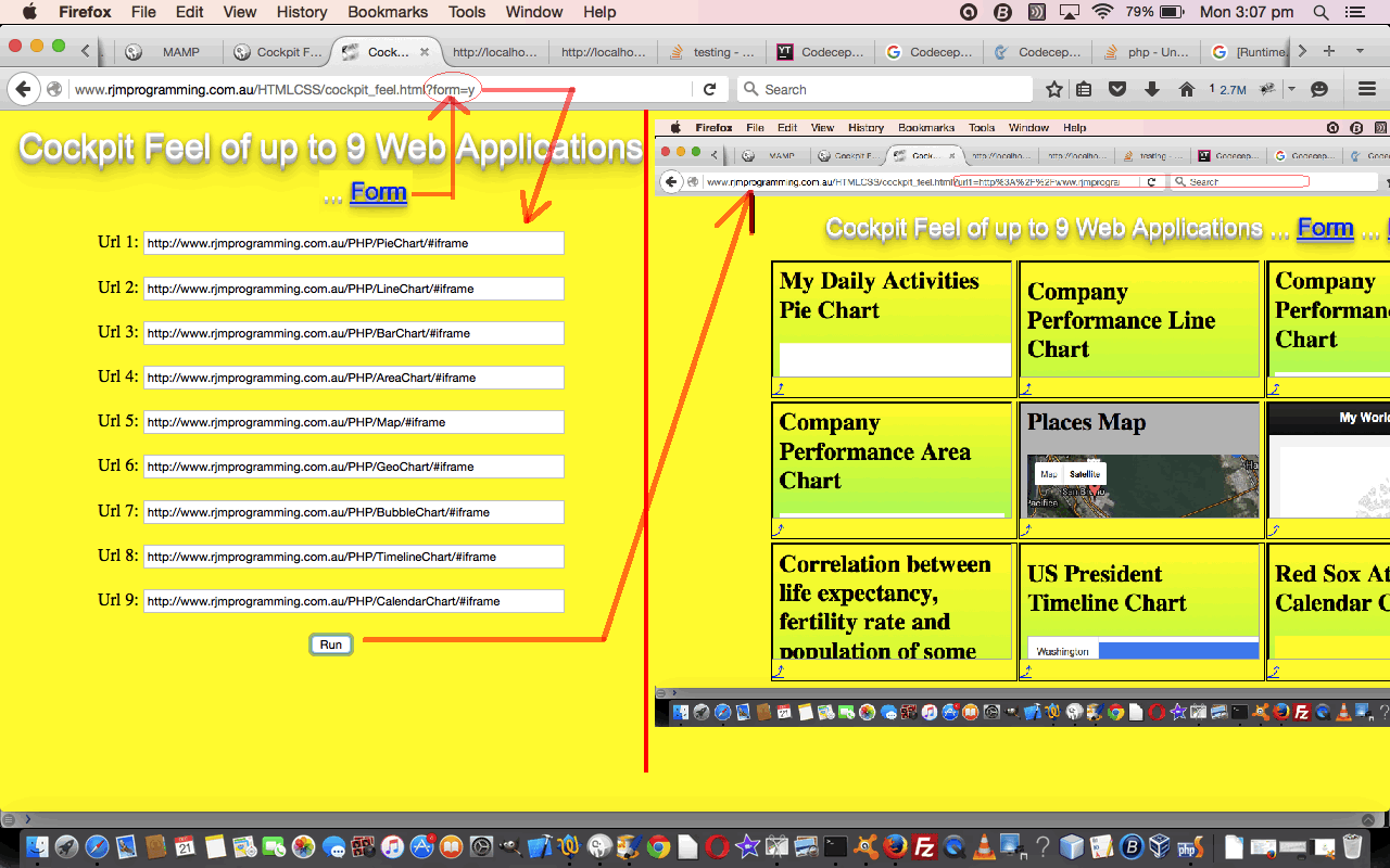 HTML/Javascript Cockpit of Web Applications Home Tutorial