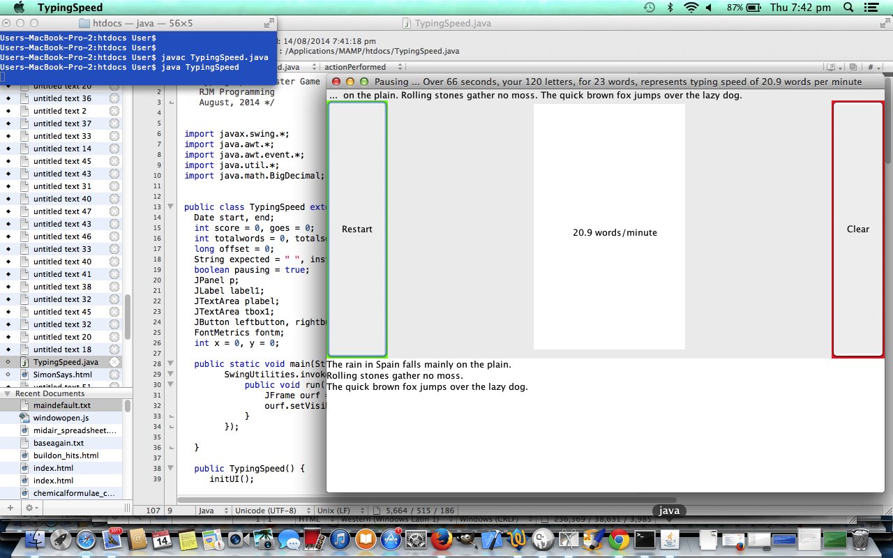 Java Swing ActionListener KeyListener Primer Tutorial Robert James