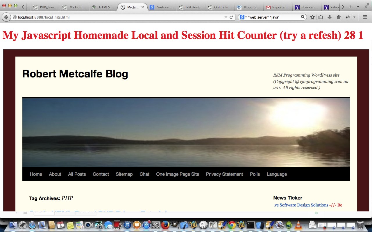 HTML/Javascript Hit Counter Primer Tutorial Robert James Metcalfe Blog
