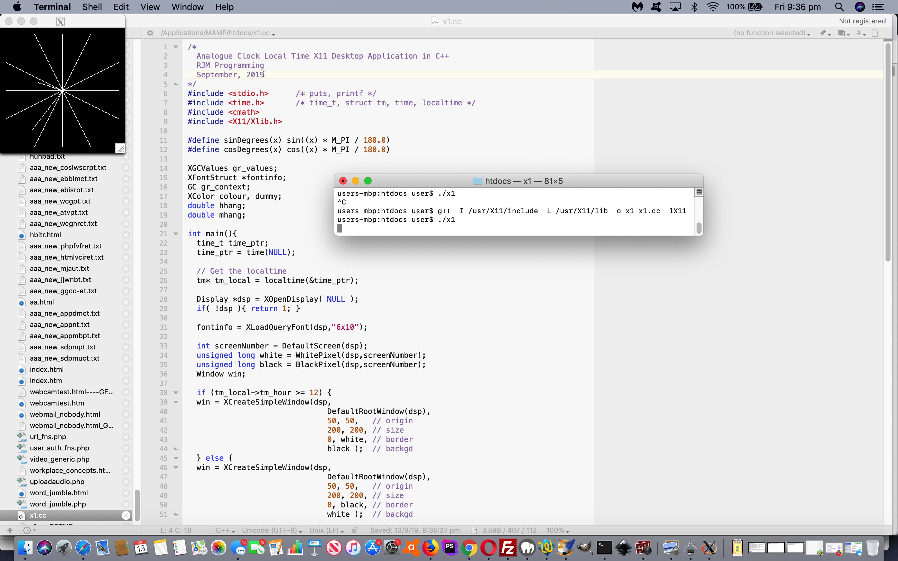 C++ X11 Analogue Clock Animation Tutorial Robert James Metcalfe Blog