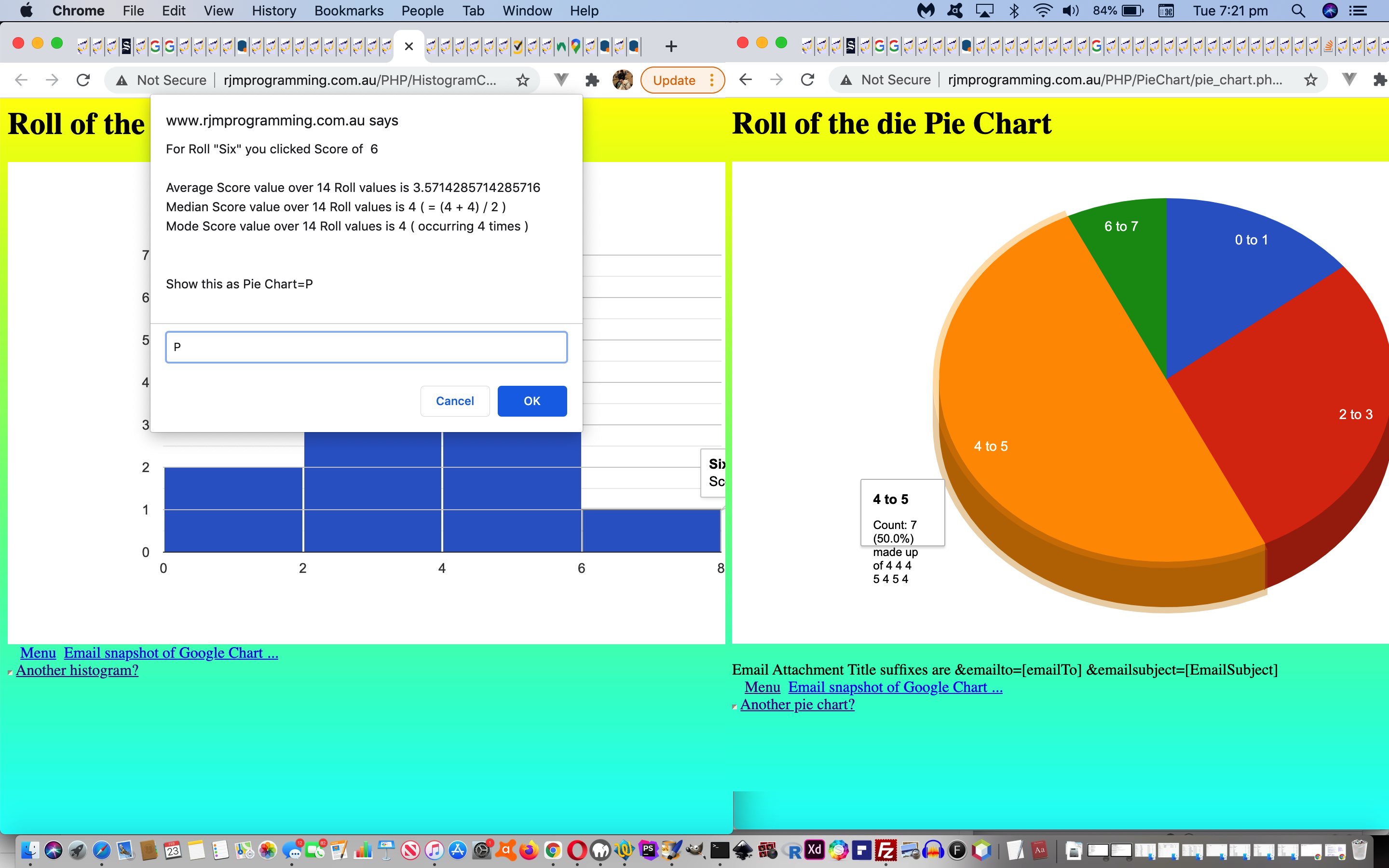 Google Chart Histogram Chart Pie Chart Mobile Tooltips Tutorial Robert James Metcalfe Blog