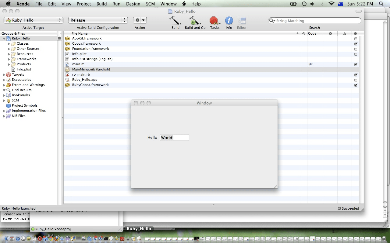 Xcode Ruby Desktop Application Primer Tutorial Robert James Metcalfe Blog