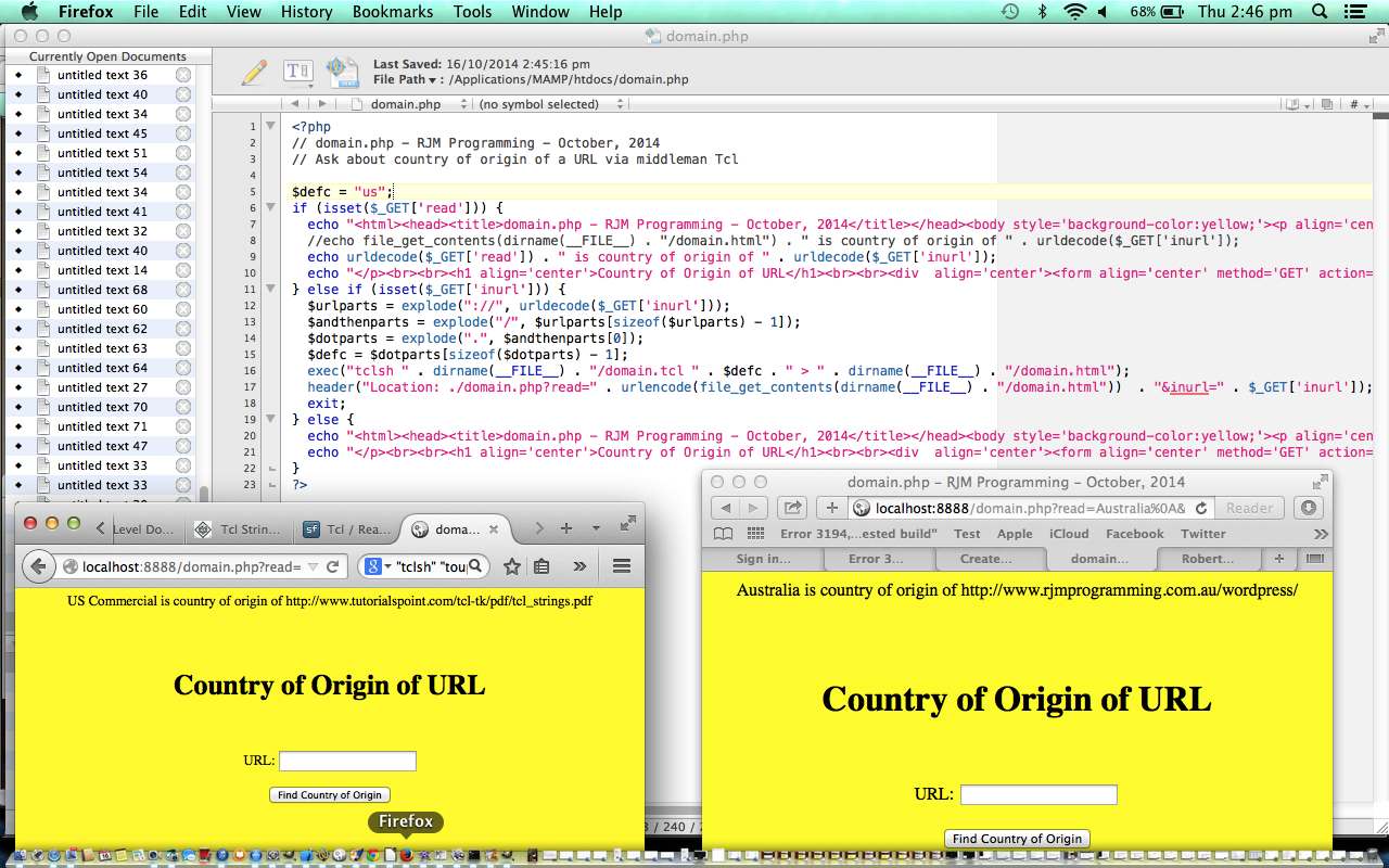 Tcl and Javascript and PHP Calculator Tutorial Robert