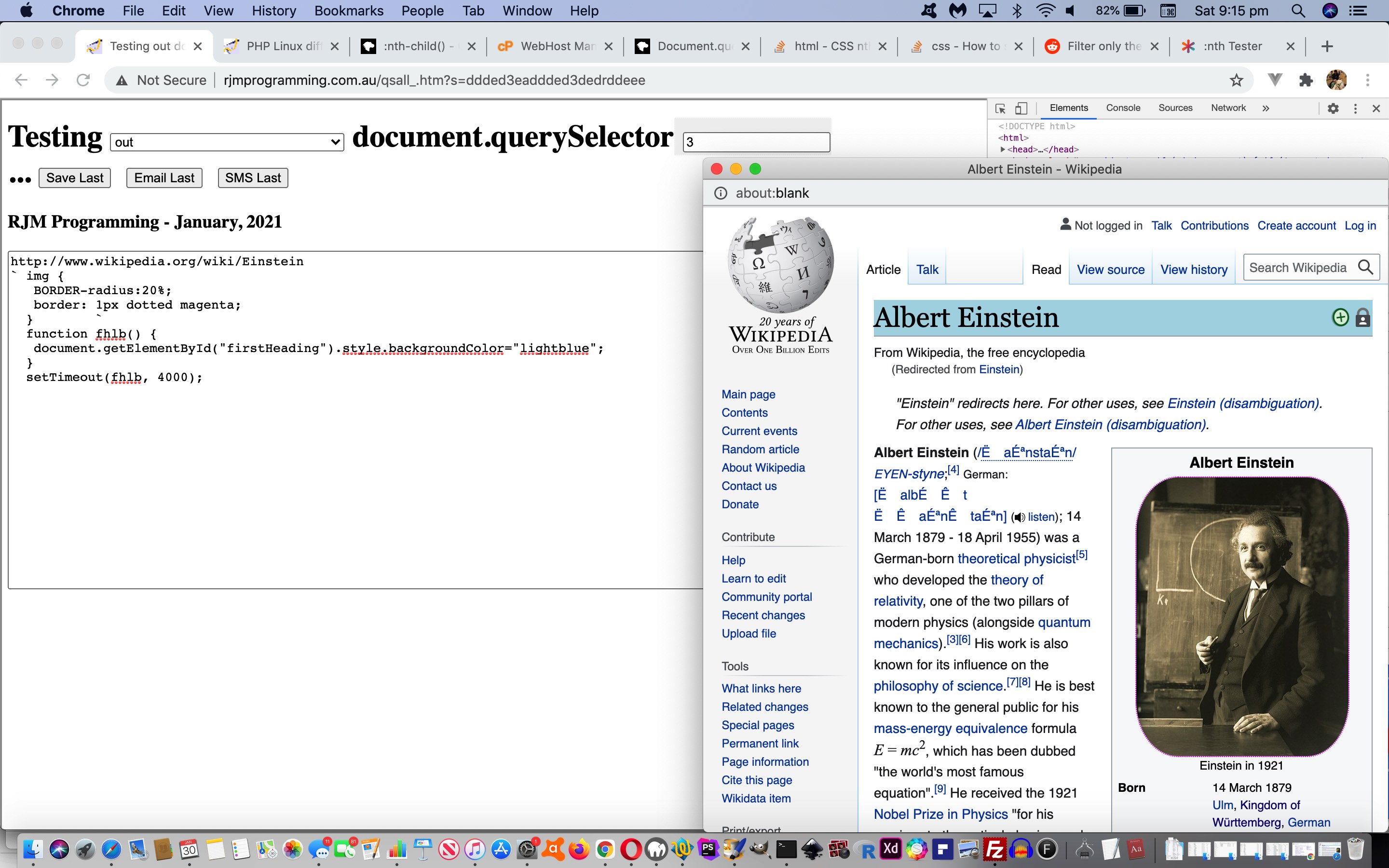 Javascript document.querySelector One Element Tutorial Robert James