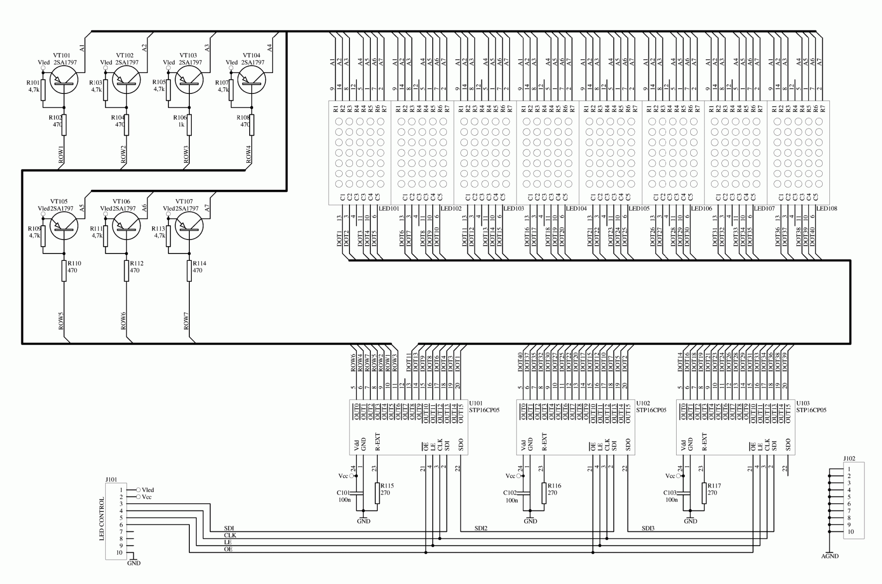 Led Matrix Display Circuit Diagram