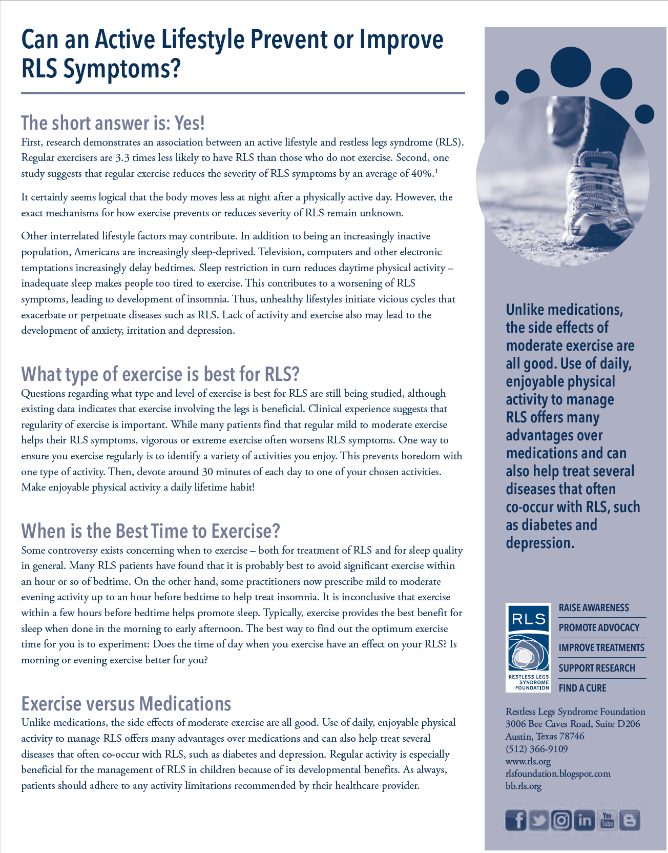 Treatment Restless Legs Syndrome Foundation