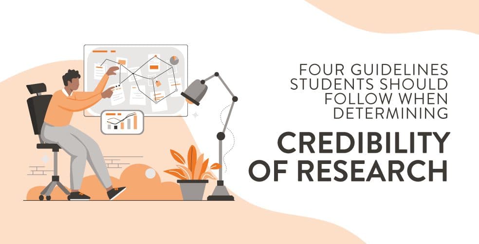 Four guidelines students should follow when determining credibility of
