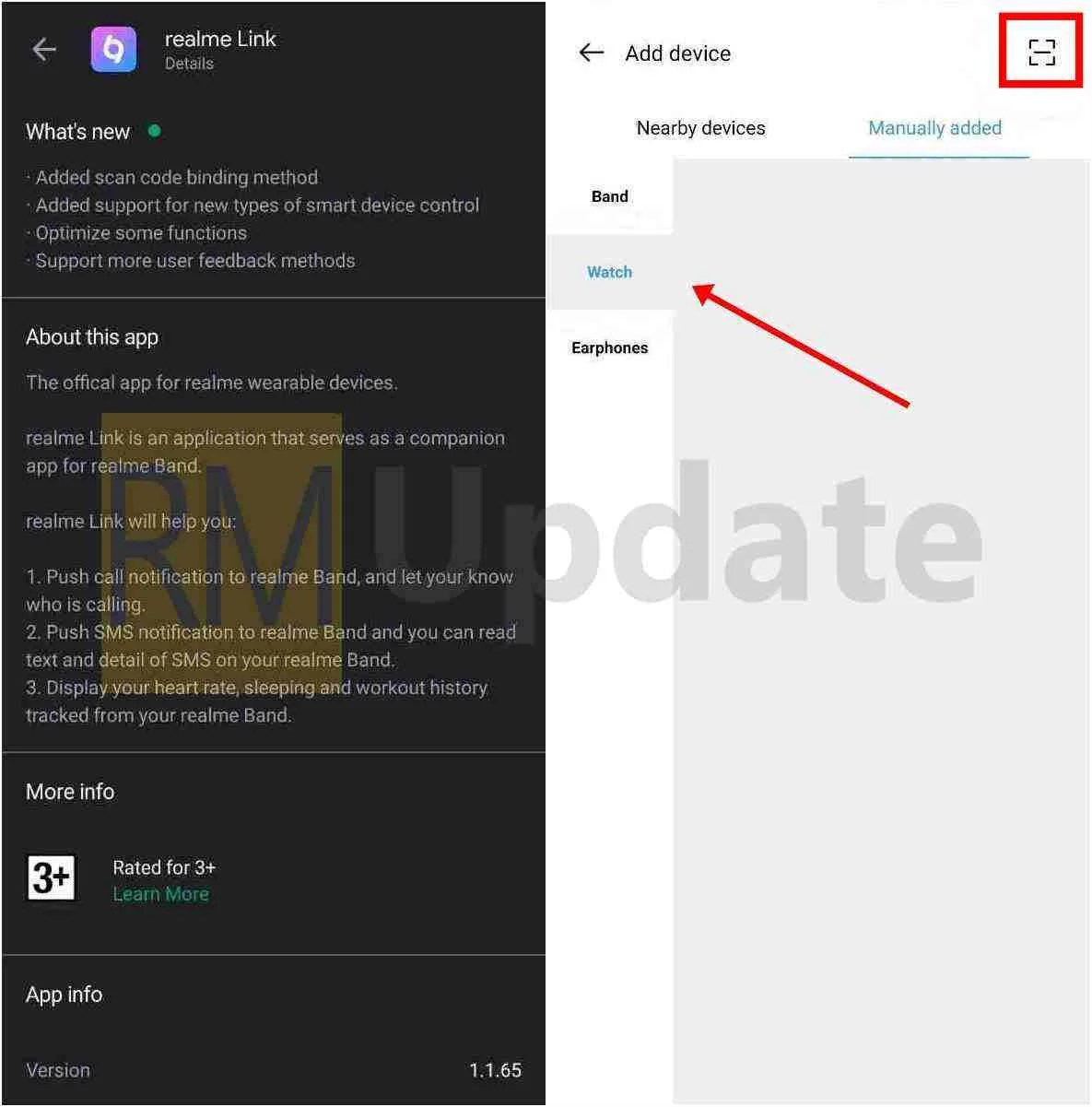 [Updated] Realme Link 1.1.65 update add scan code binding method for