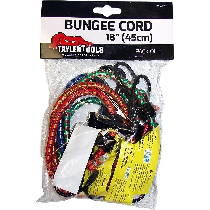 Heavy Duty Bungee Cord 45cm/18″ 5 Pack, Black. R.M. Williams