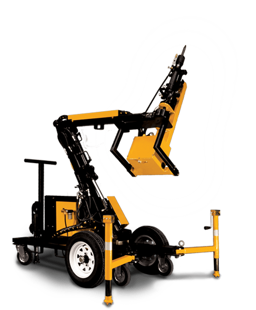 Overhead and vertical concrete chipping equipment