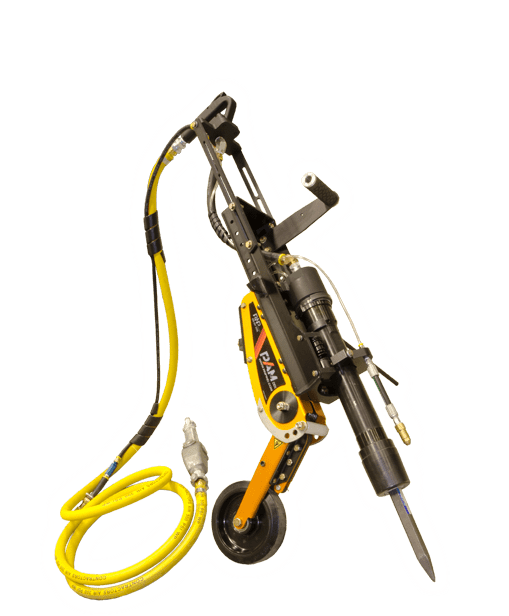 Overhead and vertical concrete chipping equipment