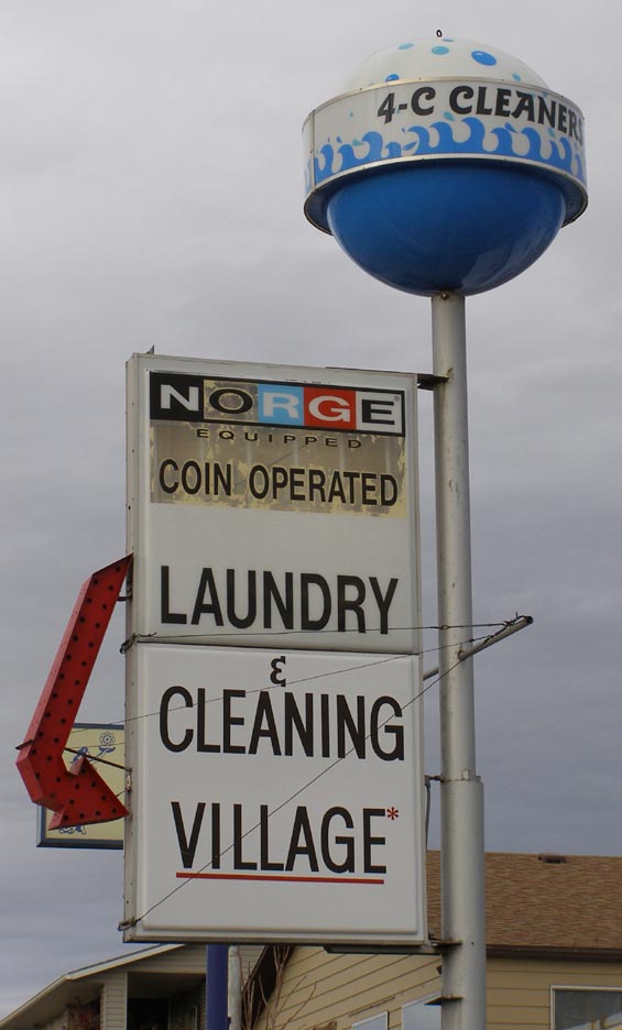 Village Laundry & Dry Cleaning Ball" Signs