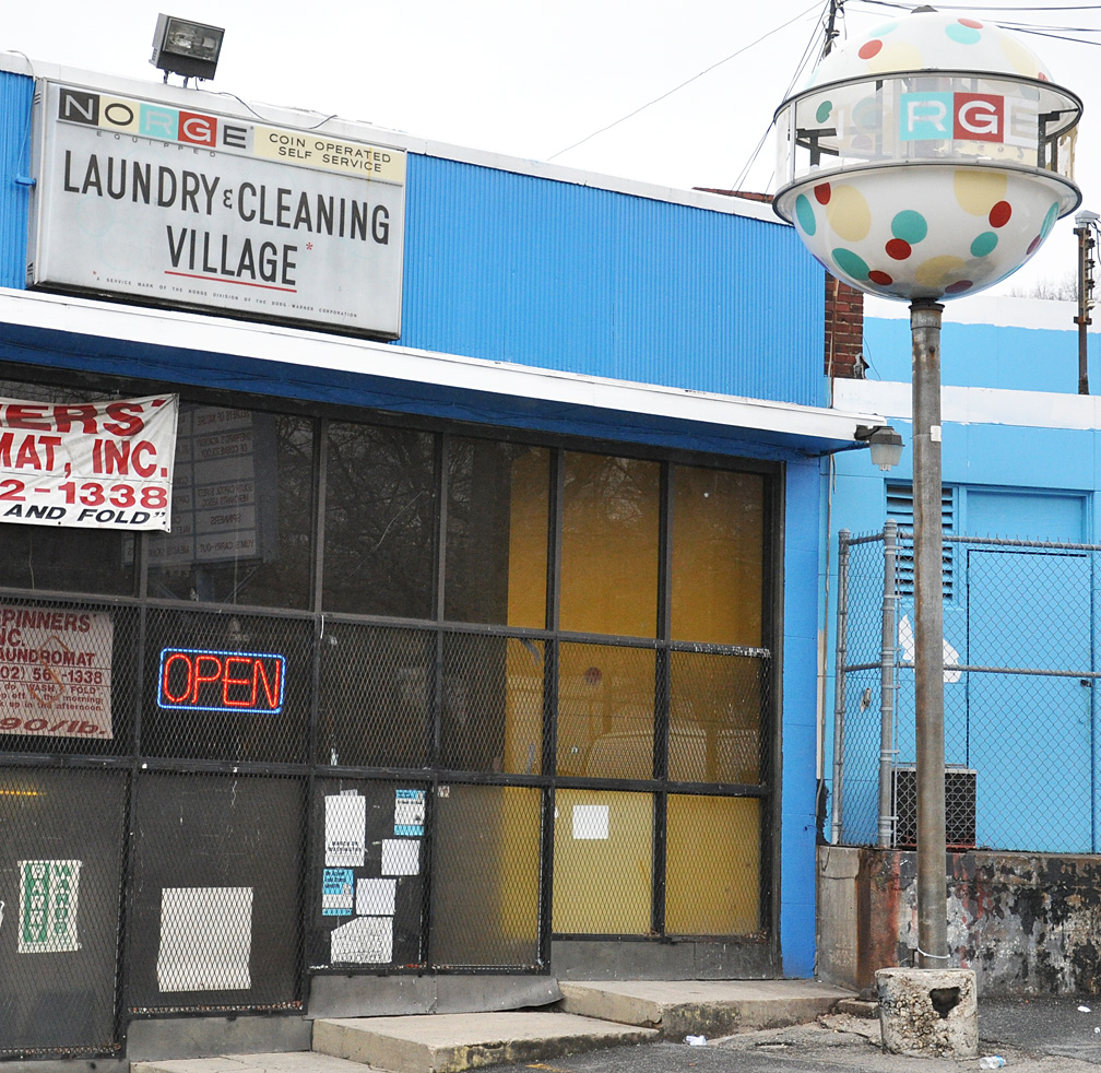 Village Laundry & Dry Cleaning Ball" Signs