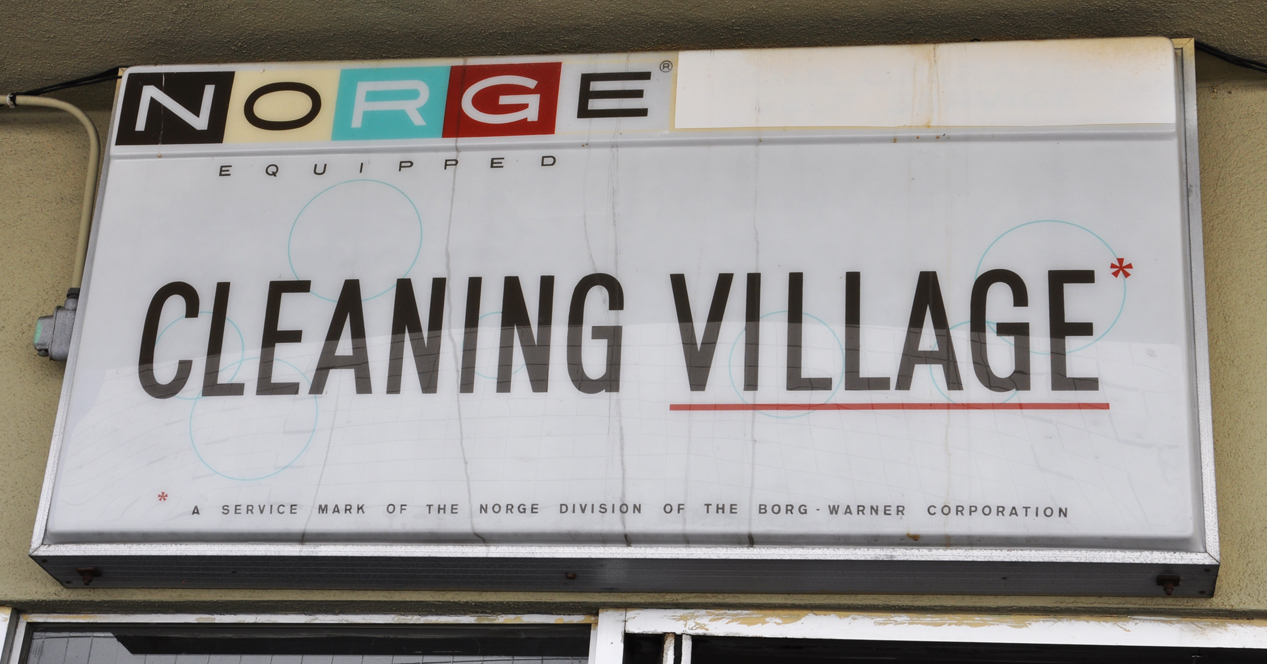 Village Laundry & Dry Cleaning Ball" Signs