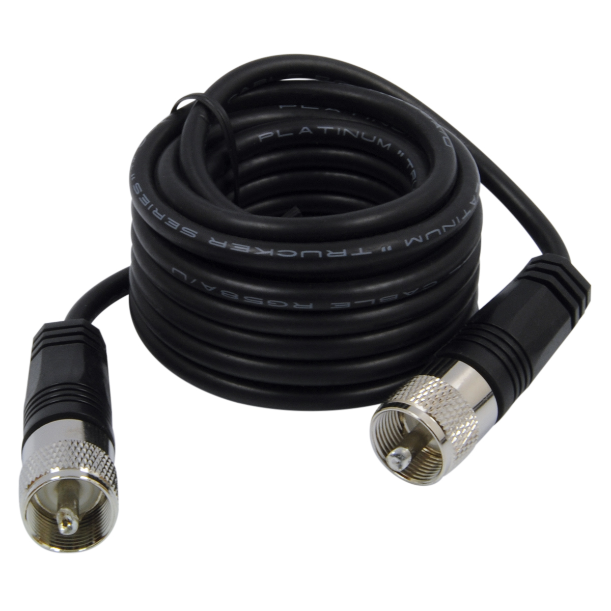 TruckSpec 12' CB Antenna Coax Cable with PL259 Connectors, Black