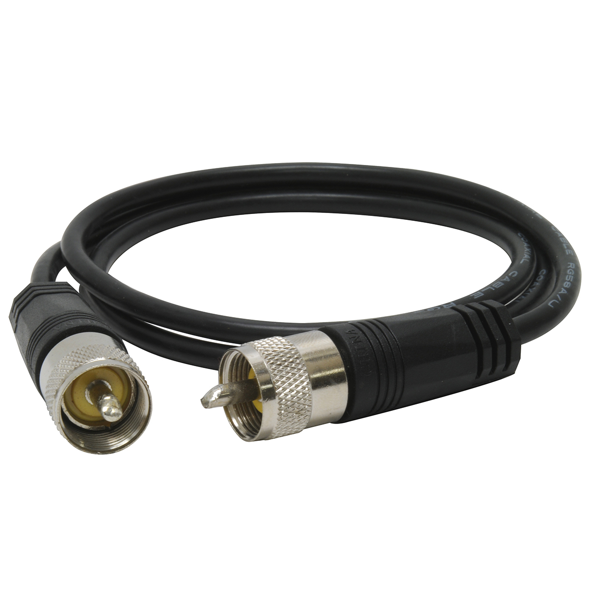 TruckSpec 3' CB Antenna Coax Cable with PL259 Connectors, Black