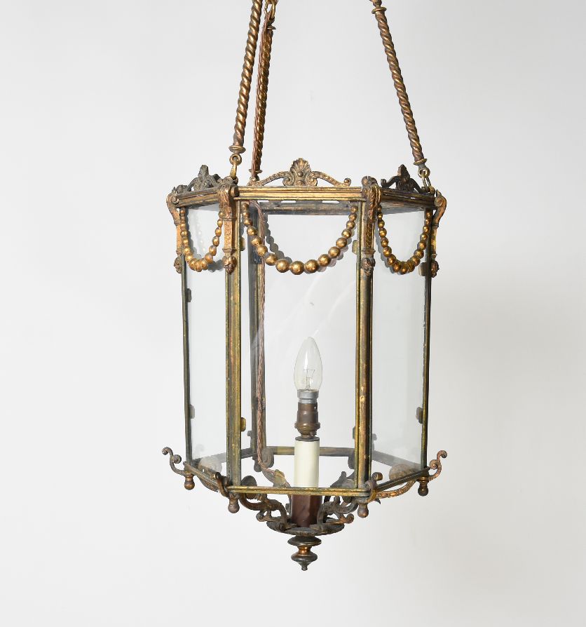 A Brass Lantern Hanging Lights Weaves Antiques Robert Kime Ltd.