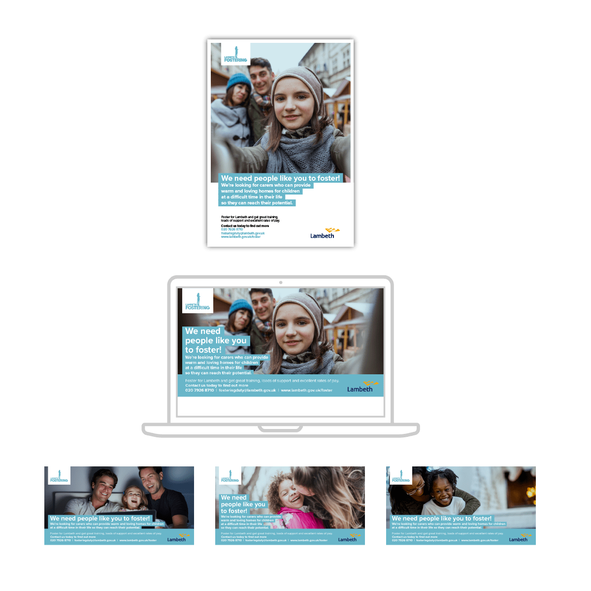 Rob Levison Design Lambeth Fostering Winter campaign