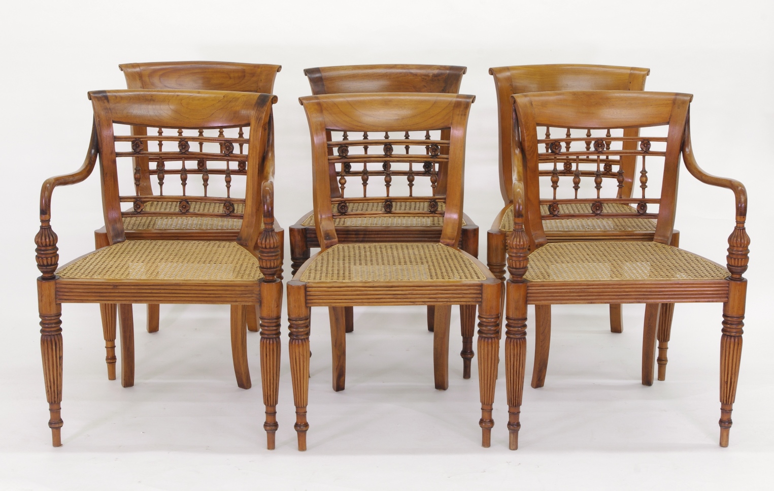 Robert Morrissey Antiques Set of Six British Colonial Dining Chairs, c
