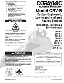CORAYVAC® Installation Manual - Roberts-Gordon Infrared Heating