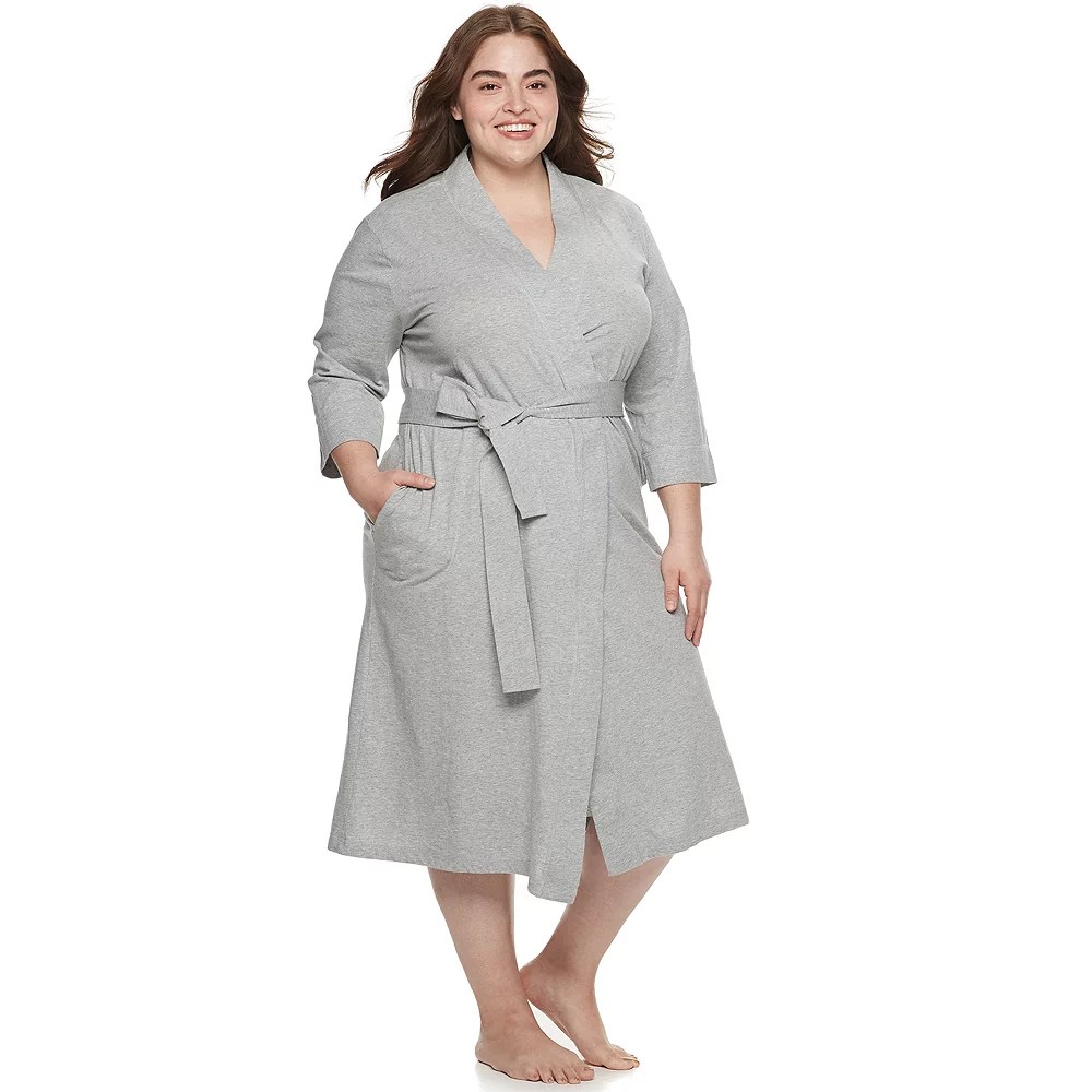 Plus Size Jockey® Everyday Essentials Long Wrap Robe Kohl's store