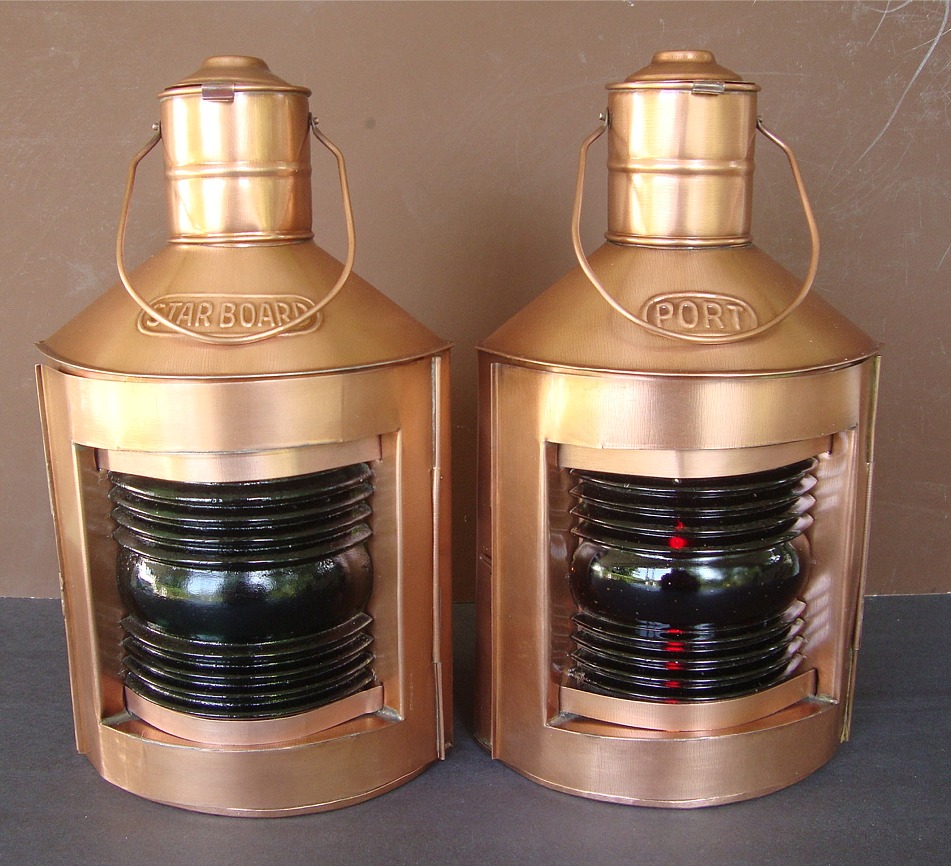 Robin's Dockside Shop Copper Finish Port & Starboard Lamps