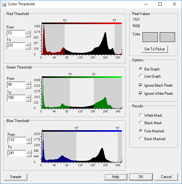 Color Threshold Pixels