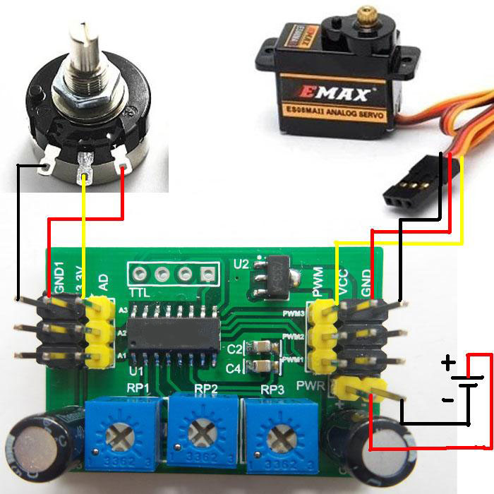 3channel servo motor controller RobotDigg