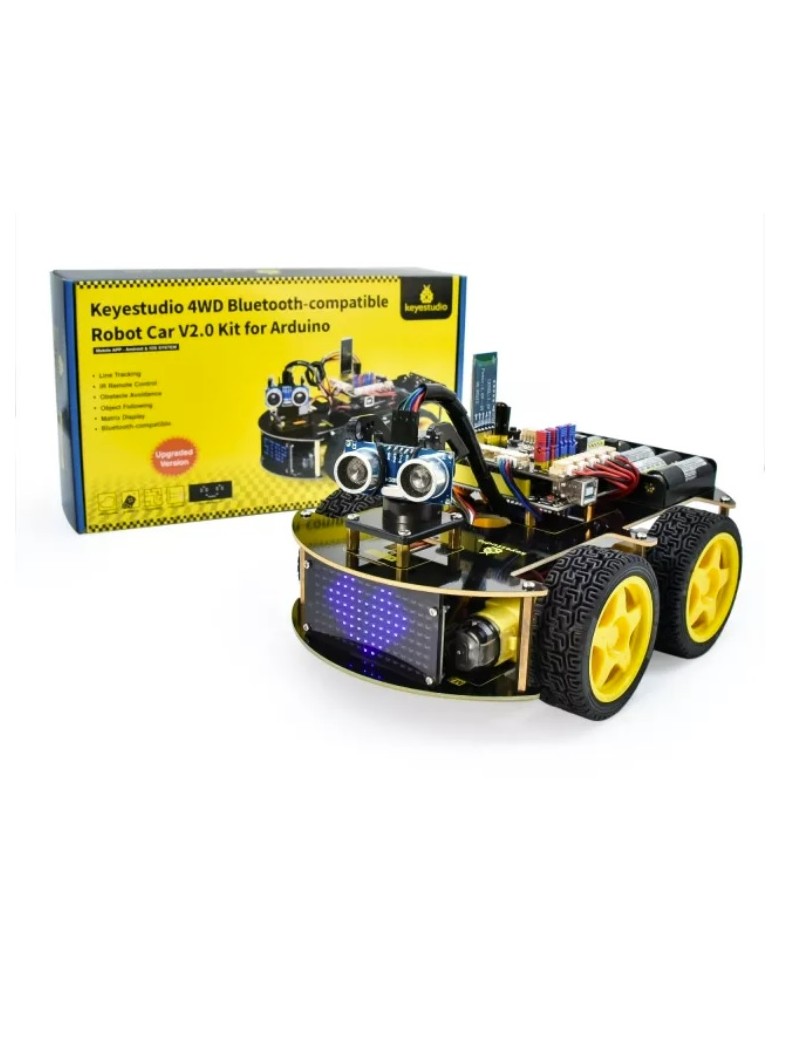 Keyestudio Upgraded 4WD BT Multipurpose Smart Car V2.0 for Arduino