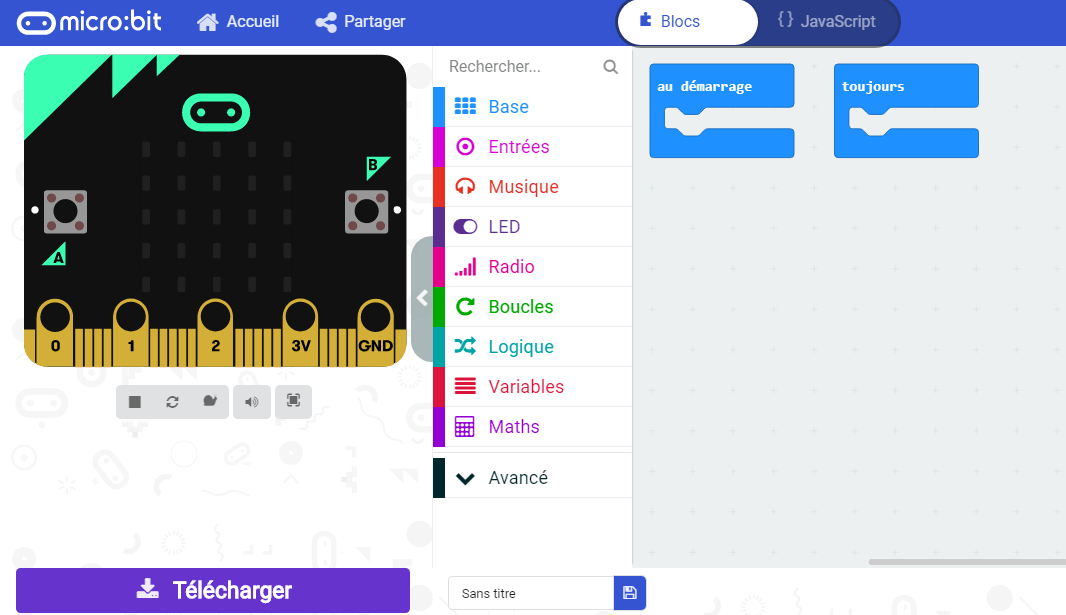 Programmer avec la carte microbit