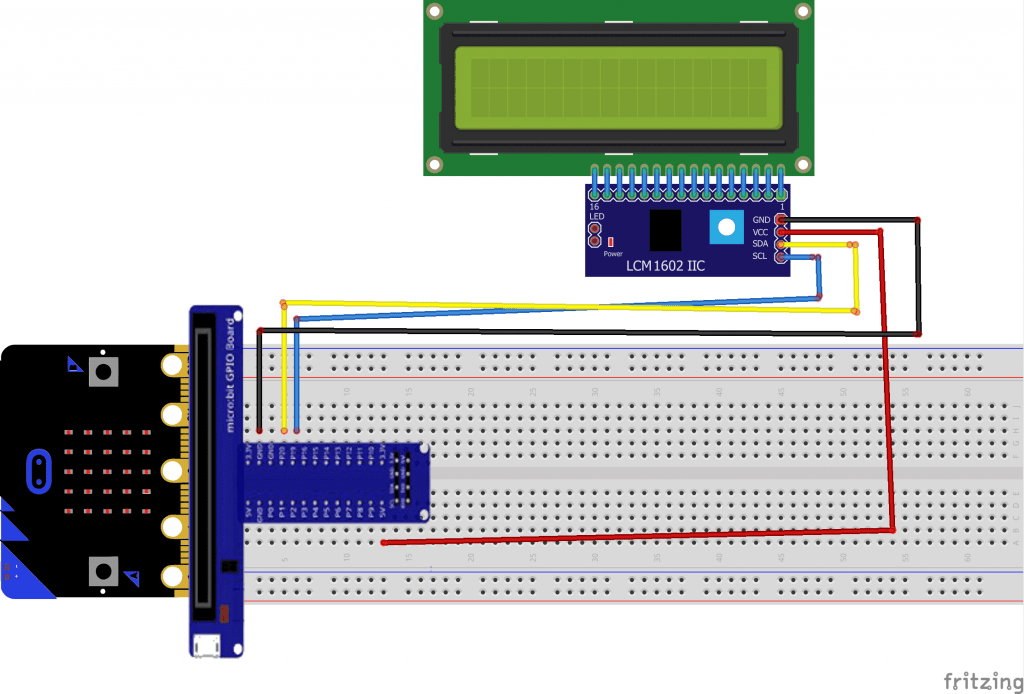 Create a stopwatch with Microbit and LCD display