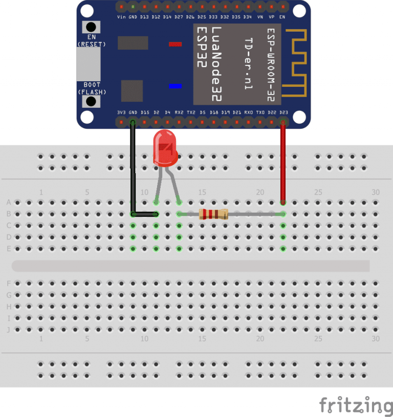 Flashing LED by ESP32