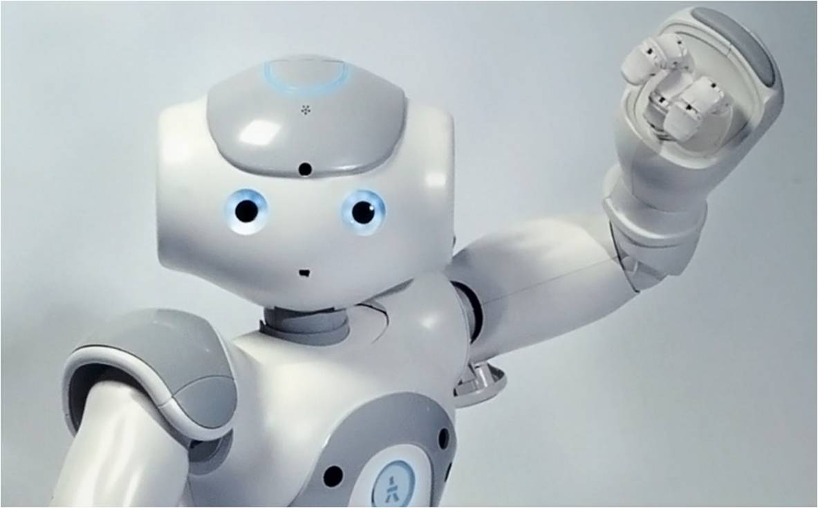 NAO robot developed by Aldebaran Robotics, a French robotics company.