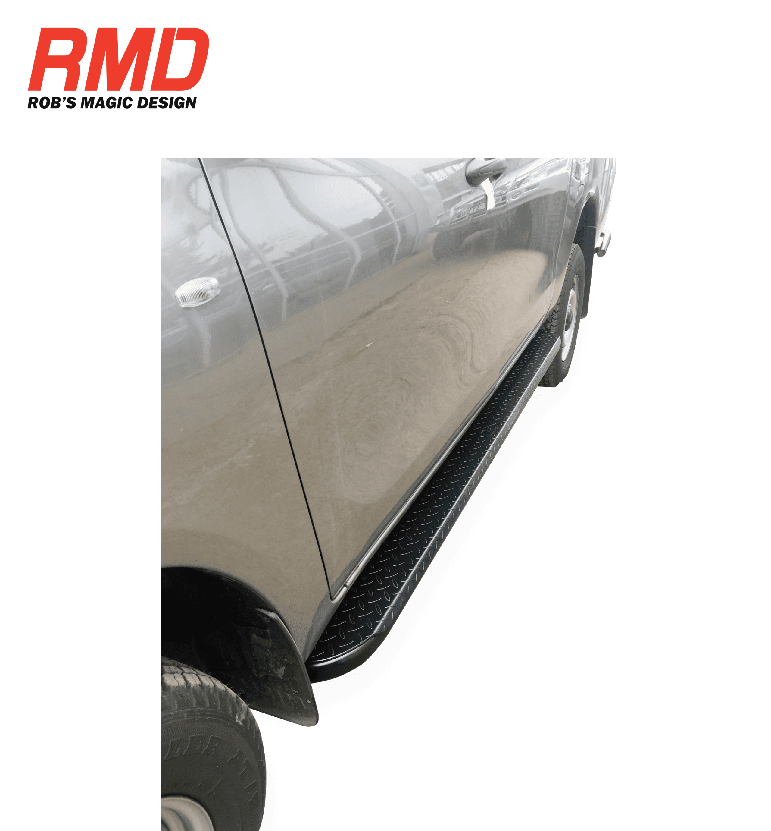 Toyota Hilux (+2015) Side Step Steel Black (Set) (Bolt On) Single Cab