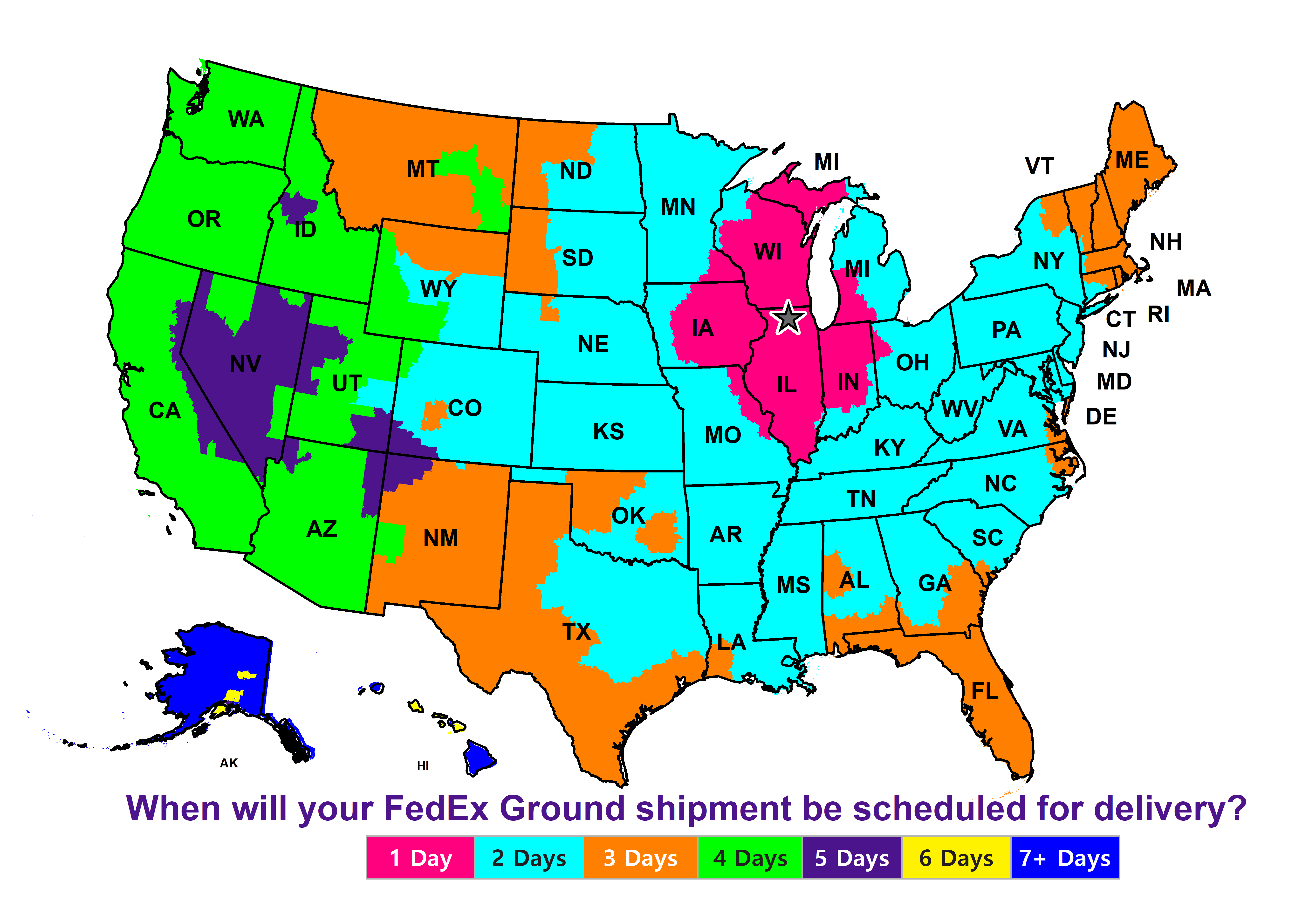 Fedex zone chart map for 21032 rogueper