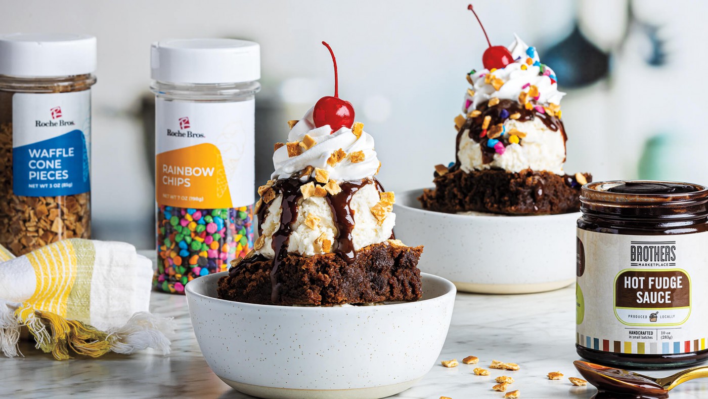 Vanilla Hot Fudge Brownie Sundae Roche Bros