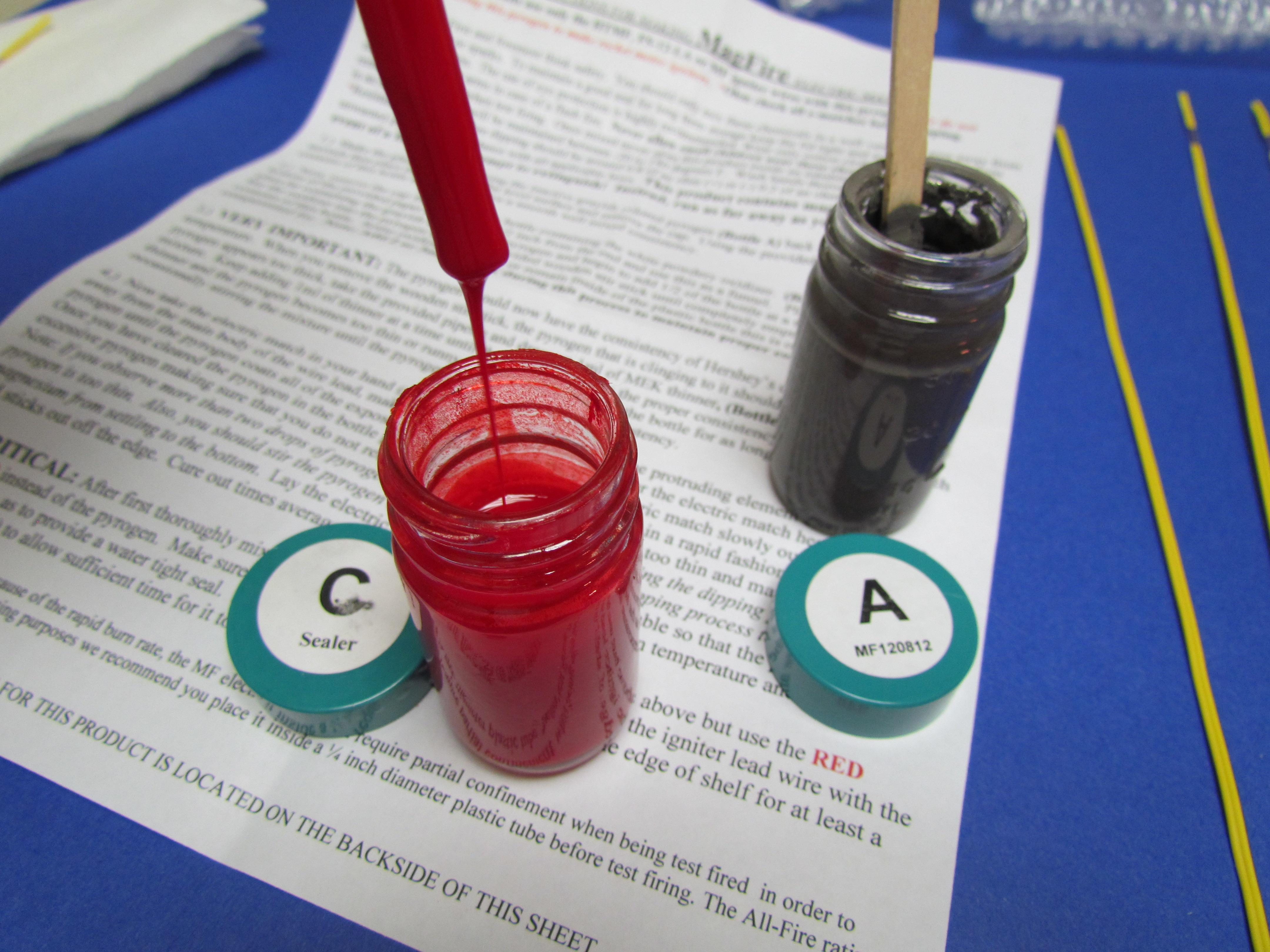 When I make ematches with the MFKIT the grayish colored pyrogen is cracking as it dries.