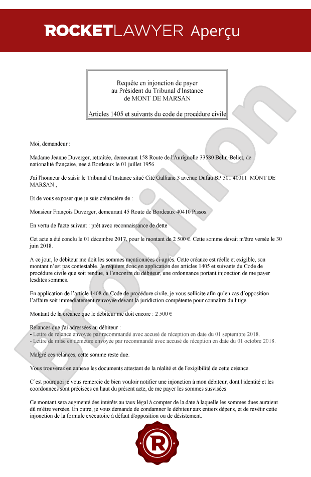 Modèle De Reconnaissance De Dettes Gratuit Audio