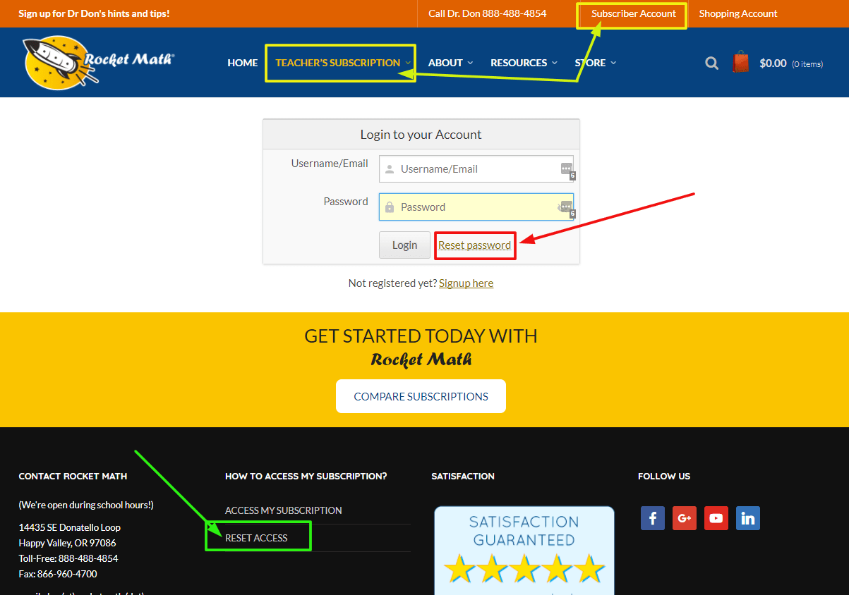 Rocket Math Login Login pages Info