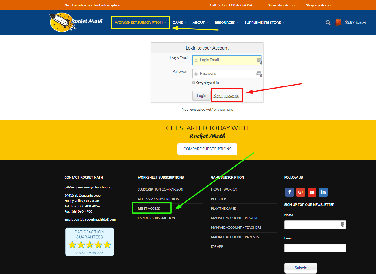 Rocket Math Login Login pages Info